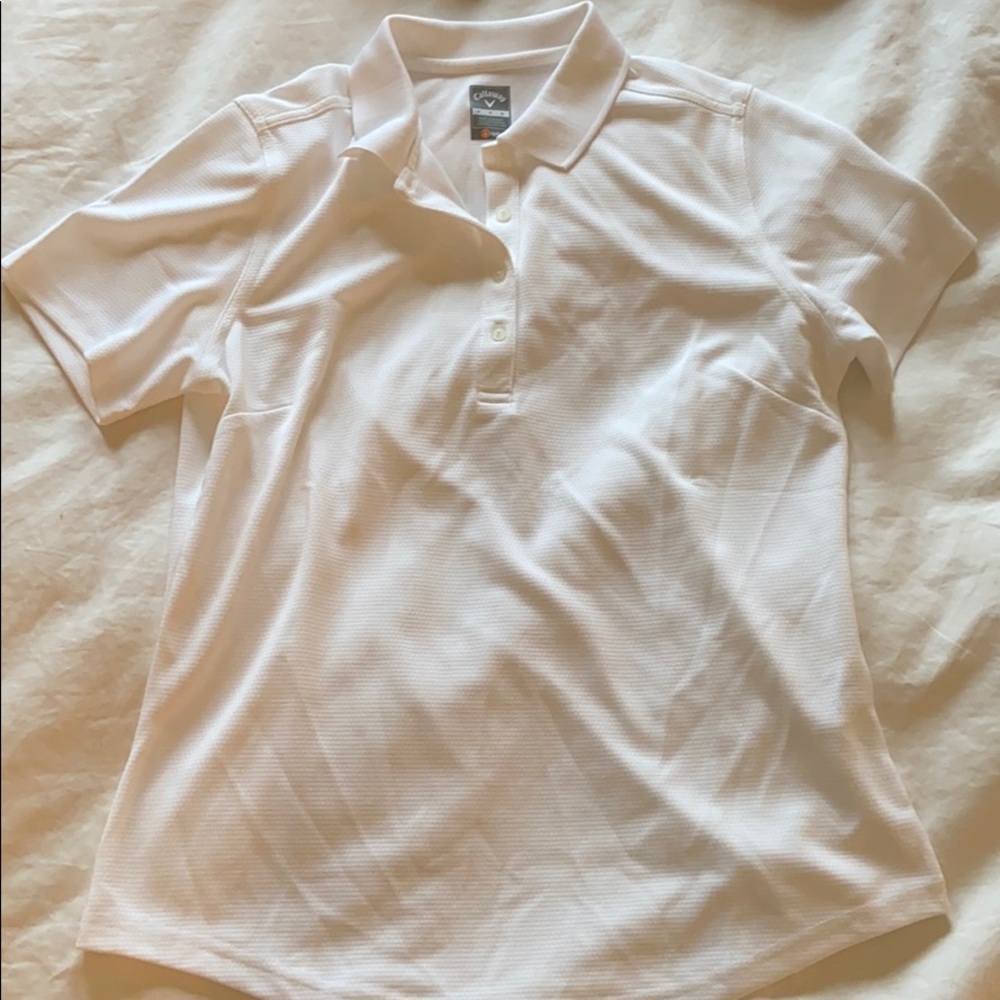 2 Callaway White Women's Golf Polo